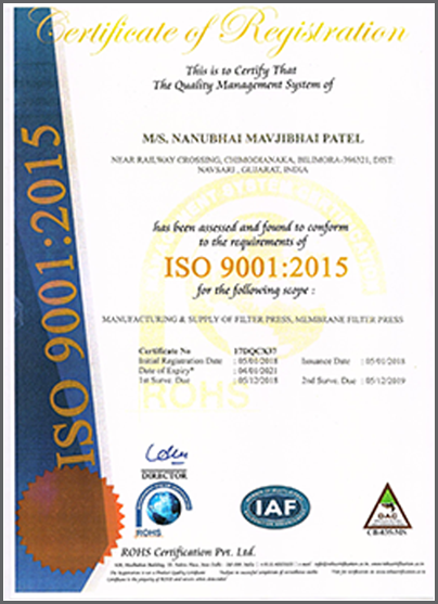 ISO 9001:2015 Certificate