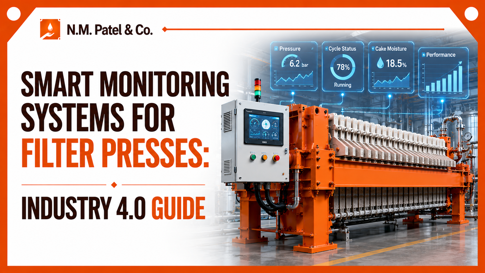 Smart filter press with IoT sensors, real-time monitoring dashboard, and predictive maintenance analytics