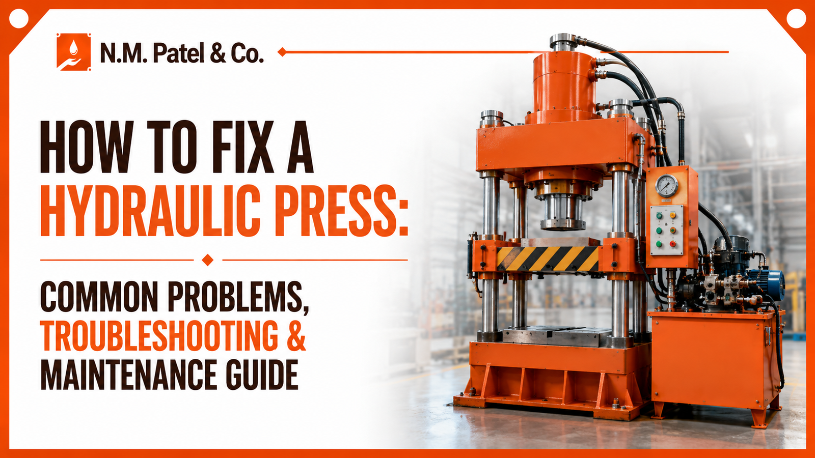 Maintenance engineer troubleshooting a hydraulic press in an industrial manufacturing facility
